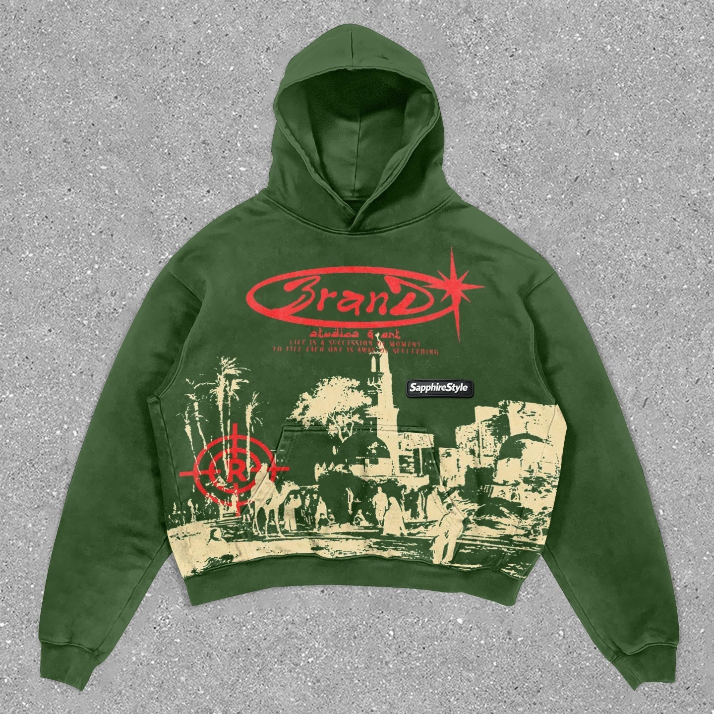 Sapphirestyle Trendy Vintage Print Hoodie