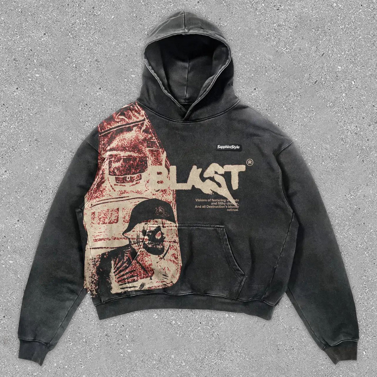 Sapphirestyle Statement Street Style Vintage Print Long Sleeve Hoodie