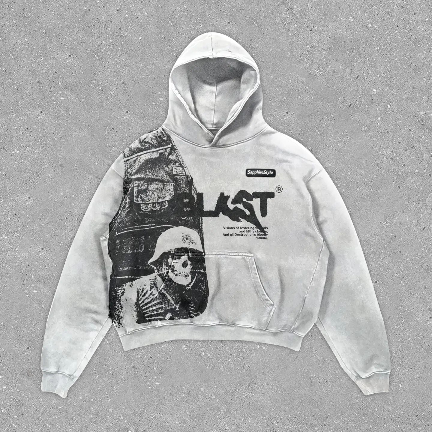 Sapphirestyle Statement Street Style Vintage Print Long Sleeve Hoodie