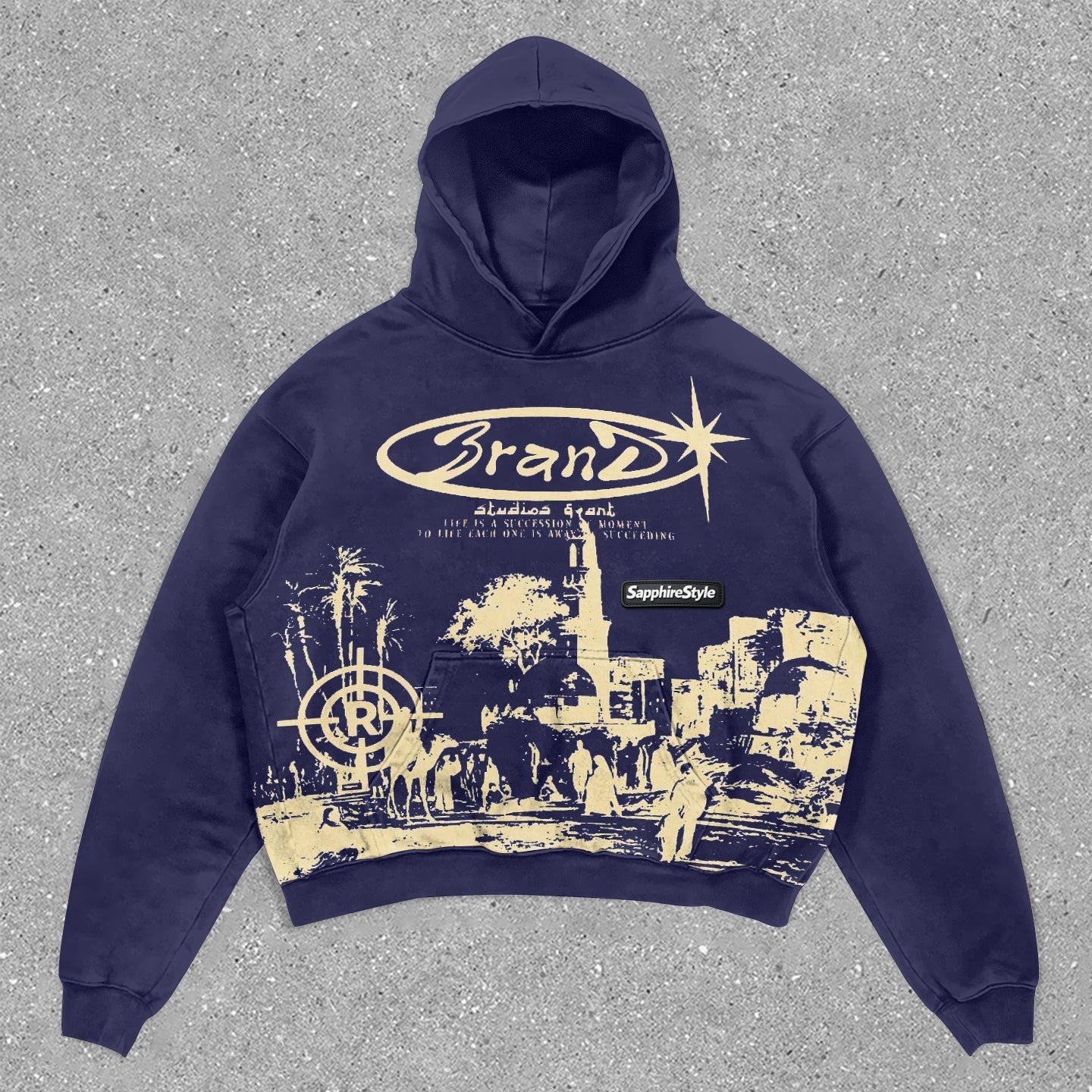 Sapphirestyle Trendy Vintage Print Hoodie