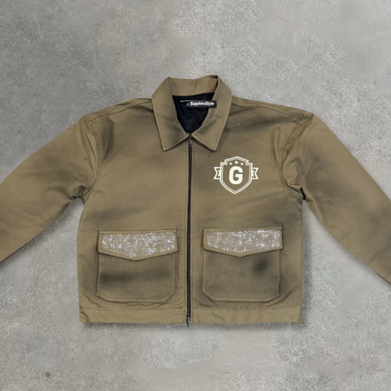 Sapphirestyle Retro Thin Print Dirty Jacket