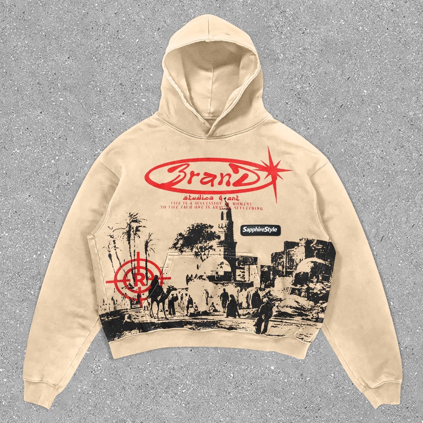 Sapphirestyle Trendy Vintage Print Hoodie