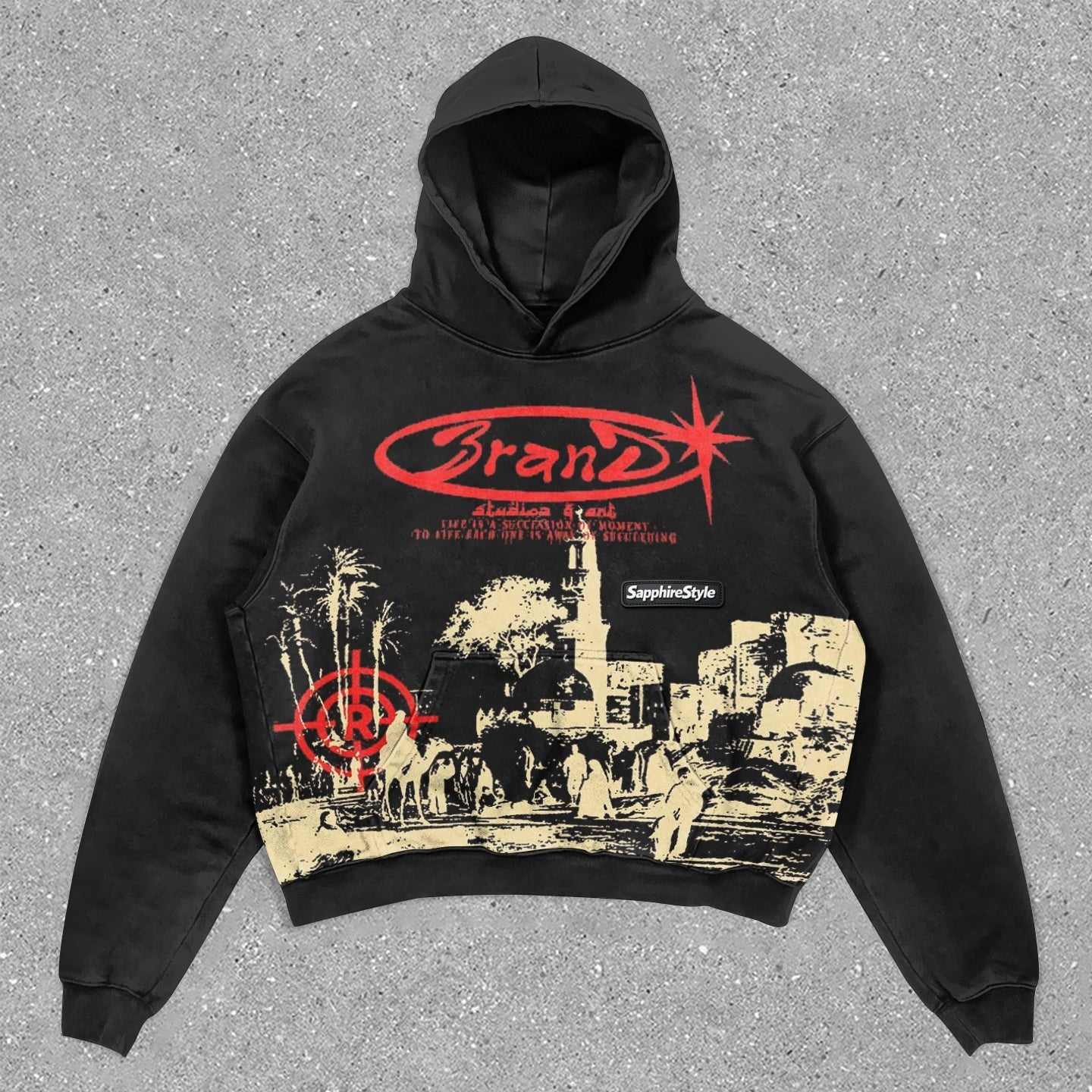 Sapphirestyle Trendy Vintage Print Hoodie