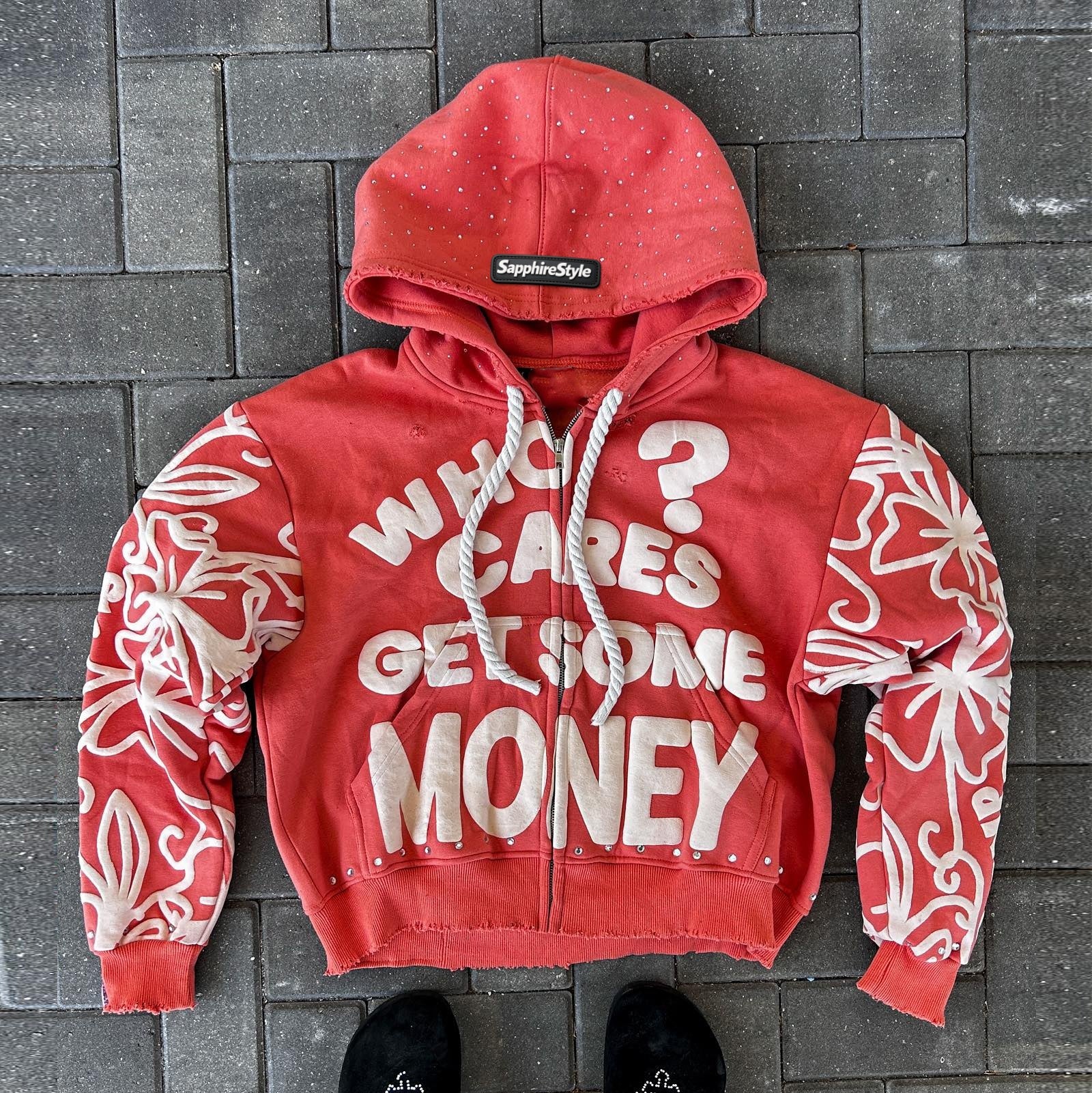 Sapphirestyle Who Cares Get Some Money Hoodie