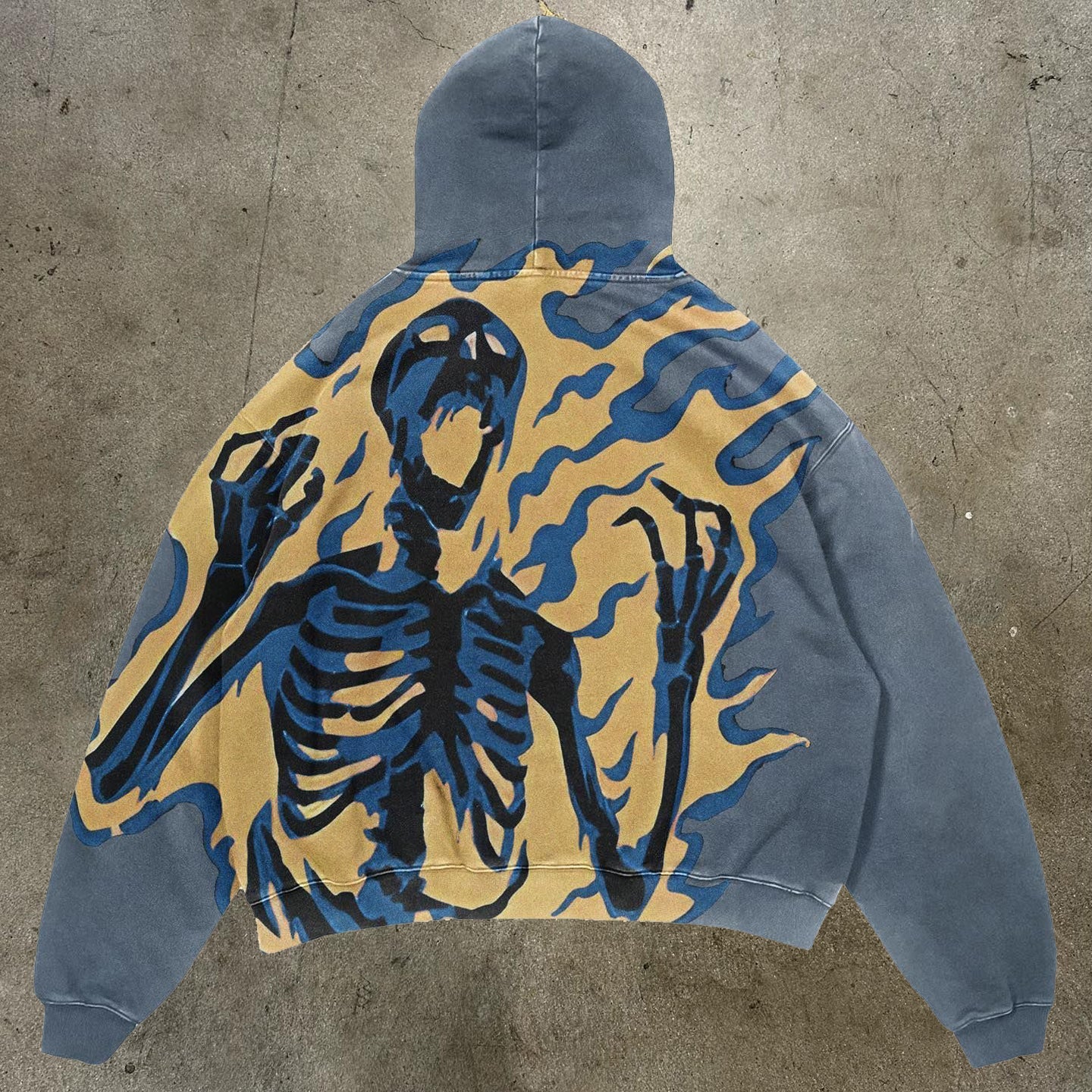 Sapphirestyle Skull Hell Fire Print Long Sleeve Hoodies