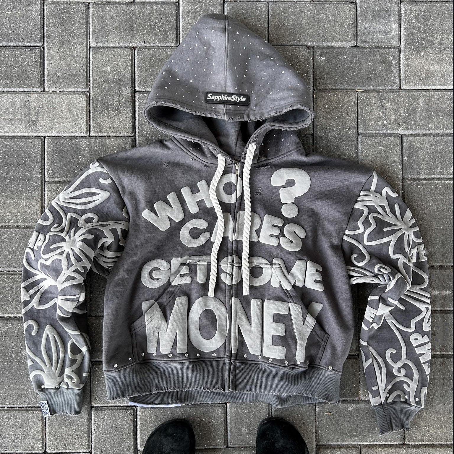 Sapphirestyle Who Cares Get Some Money Hoodie